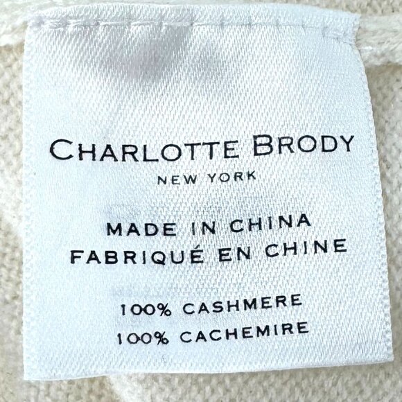 Charlotte Brody Cashmere Short Sleeve Crew Neck Sweater Cream Size Small - Picture 5 of 7